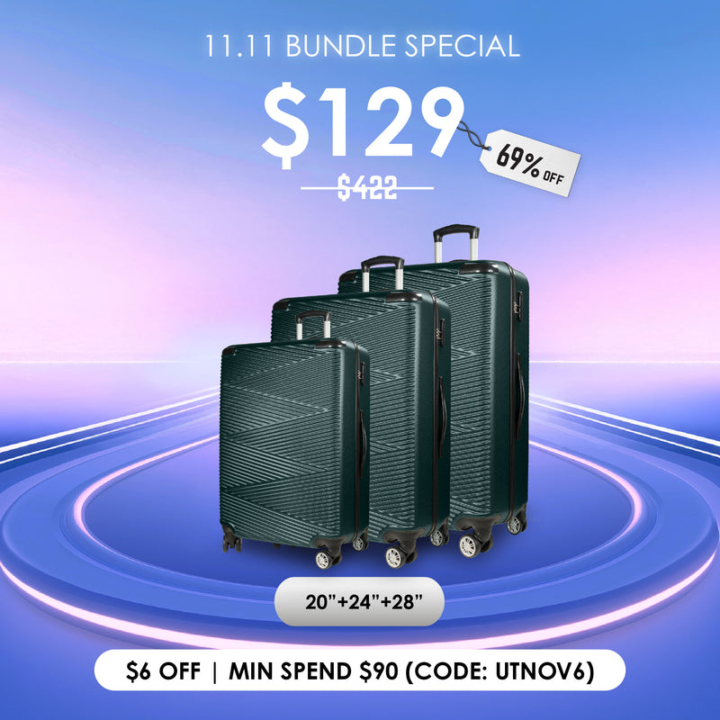 URBANlite Echo 2.0 20"+24"+28" Bundle | 8-Wheel Spinner | Corner Guard | Hard Case Luggage