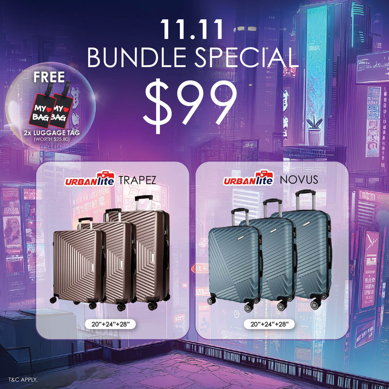 7th-13th Nov Shocking Sale $99 URBANlite 20"+24"+28" Bundle | 8-Wheel Spinner | Anti-Scratch | Hard Case Luggage