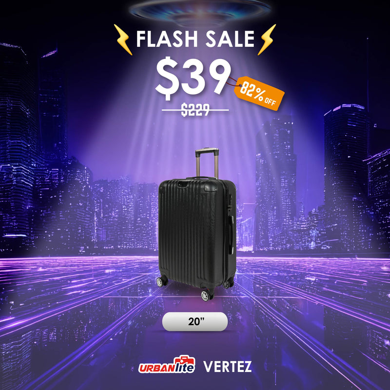 8th Nov, 10pm-12am  Shocking Sale: $39 URBANlite Vertez 20" |360° 8-Wheel Spinner | TSA Lock I Expandable |Corner Guard Hard Case Luggage