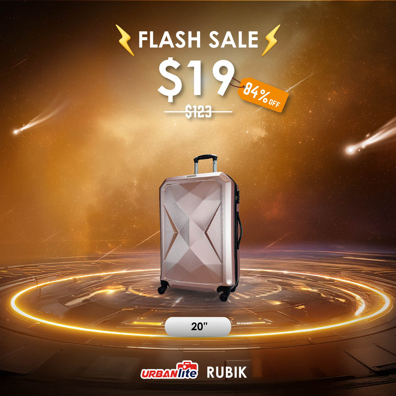 7th Sep 12PM-4PM : Shocking Sale $19 URBANlite Rubik 20" | 4-Wheel Spinner | Anti-Scratch | Hard Case Luggage