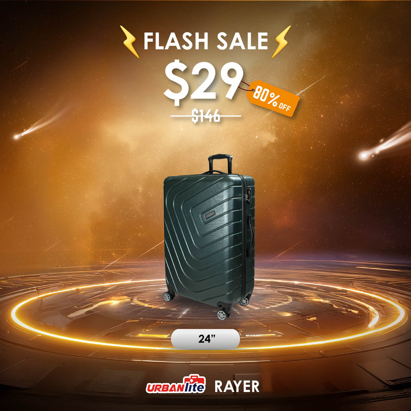 6th Sep : 8PM-10PM : Shocking Sale $29 URBANlite Rayer 24" | 8-Wheel Spinner | Anti-Scratch | Hard Case Luggage