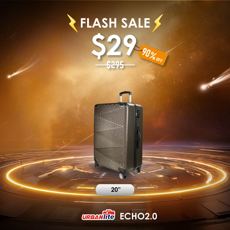 10th Sep : 12PM-4PM : Shocking Sale $29 URBANlite Echo 20" | 8-Wheel Spinner | Anti-Scratch | Hard Case Luggage