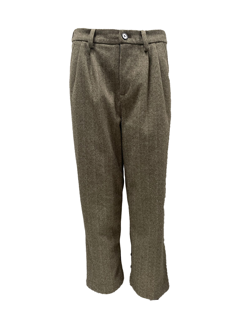 Pleated Straight-Leg Pants
