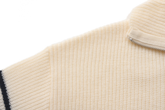 Henley Mock Neck Knitted Sweater