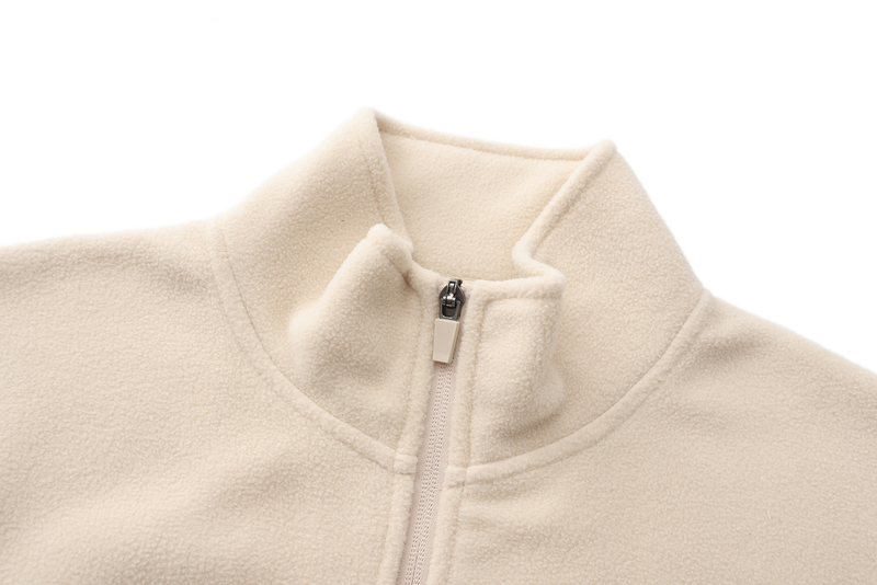 Unisex Basic Polar Fleece Jacket - BEIGE