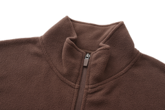 Unisex Basic Polar Fleece Jacket - DARK BROWN