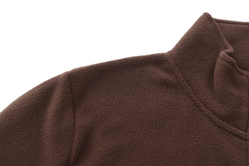 Unisex Basic Polar Fleece Jacket - DARK BROWN