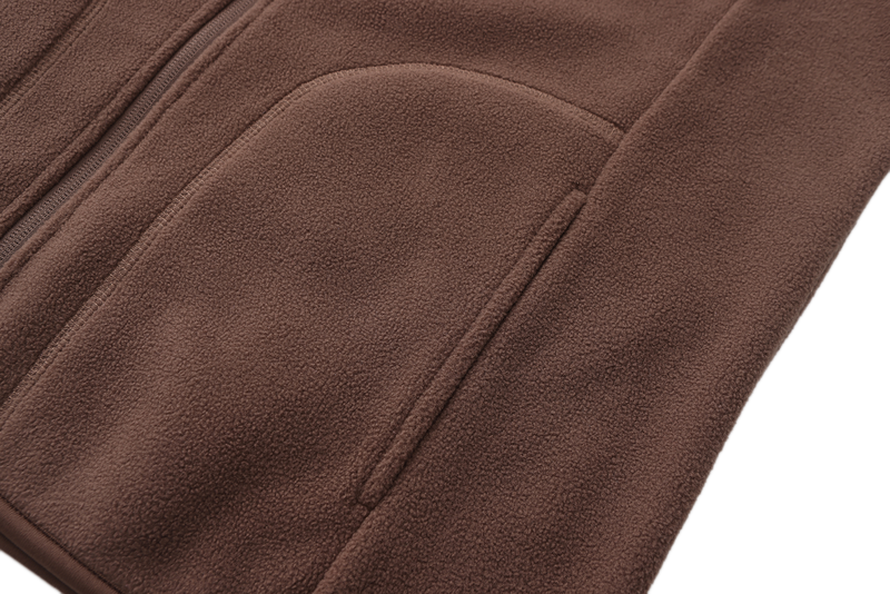 Unisex Basic Polar Fleece Jacket - DARK BROWN