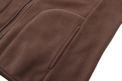 Unisex Basic Polar Fleece Jacket - DARK BROWN