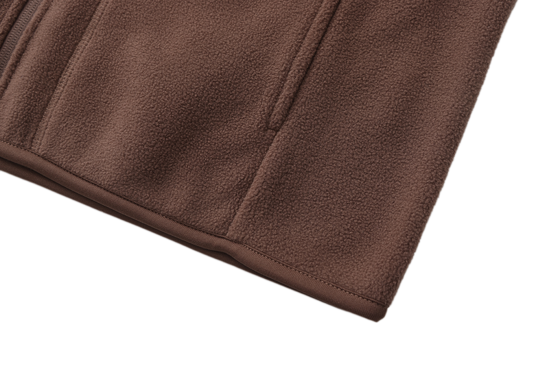 Unisex Basic Polar Fleece Jacket - DARK BROWN