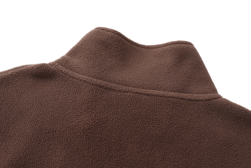 Unisex Basic Polar Fleece Jacket - DARK BROWN