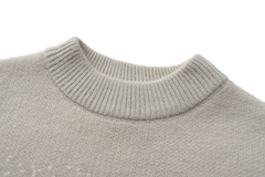 Women Crew Neck Gradient Knitted Sweater