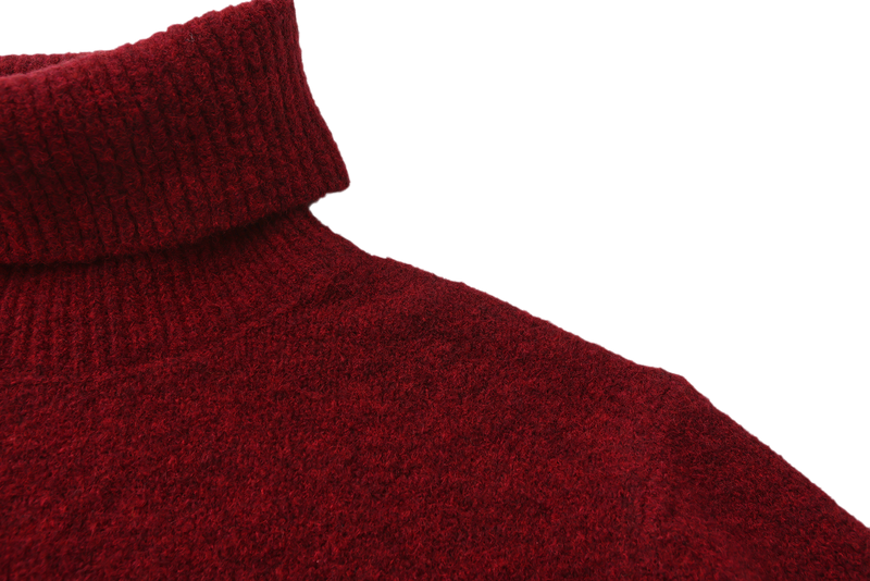 Wool Blend Turtleneck Knitted Sweater