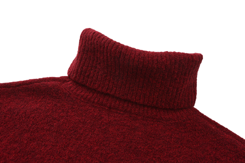 Wool Blend Turtleneck Knitted Sweater