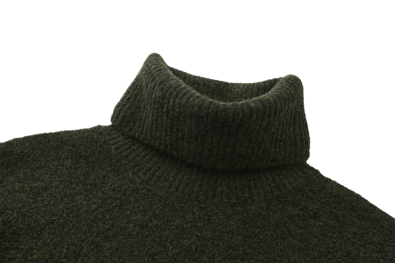 Wool Blend Turtleneck Knitted Sweater