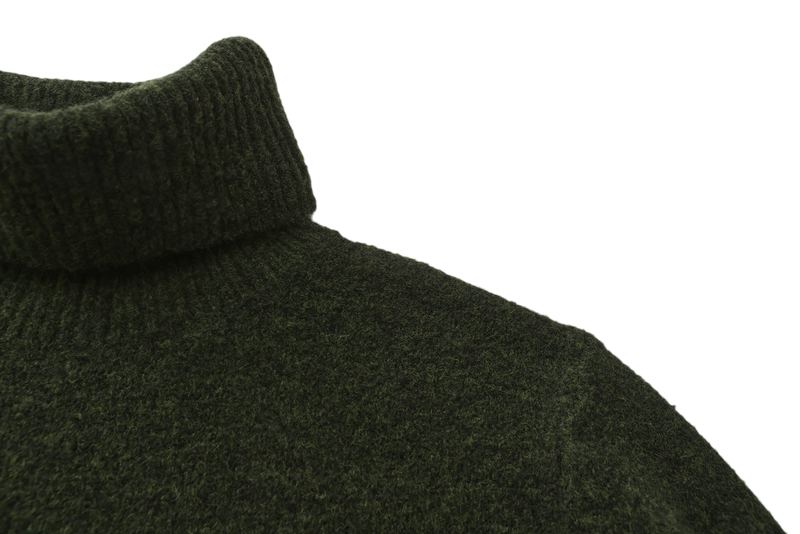 Wool Blend Turtleneck Knitted Sweater