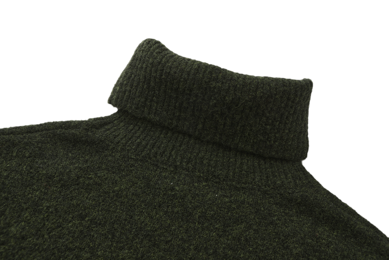 Wool Blend Turtleneck Knitted Sweater