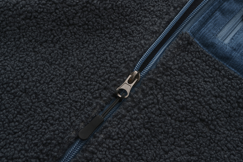Hoodie Sherpa Fleece Jacket - NAVY