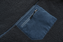Hoodie Sherpa Fleece Jacket - NAVY