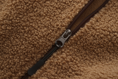 Hoodie Sherpa Fleece Jacket - LIGHT BROWN