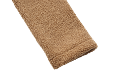 Hoodie Sherpa Fleece Jacket - LIGHT BROWN