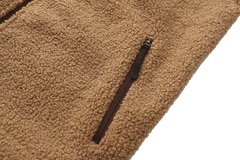 Hoodie Sherpa Fleece Jacket - LIGHT BROWN