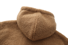 Hoodie Sherpa Fleece Jacket - LIGHT BROWN