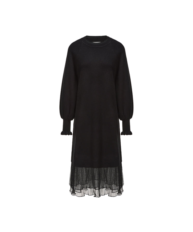 WOMEN KINTTED CHIFFON DRESS