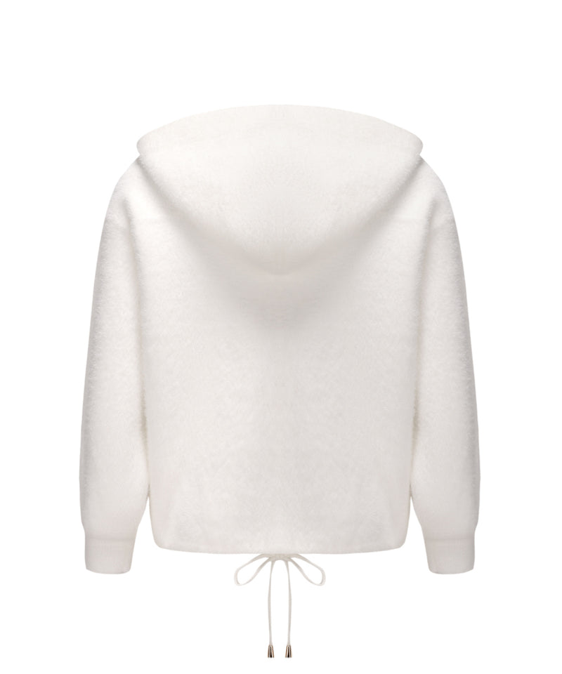 WOMEN BUTTON HOODIE KNITTED CARDIGAN