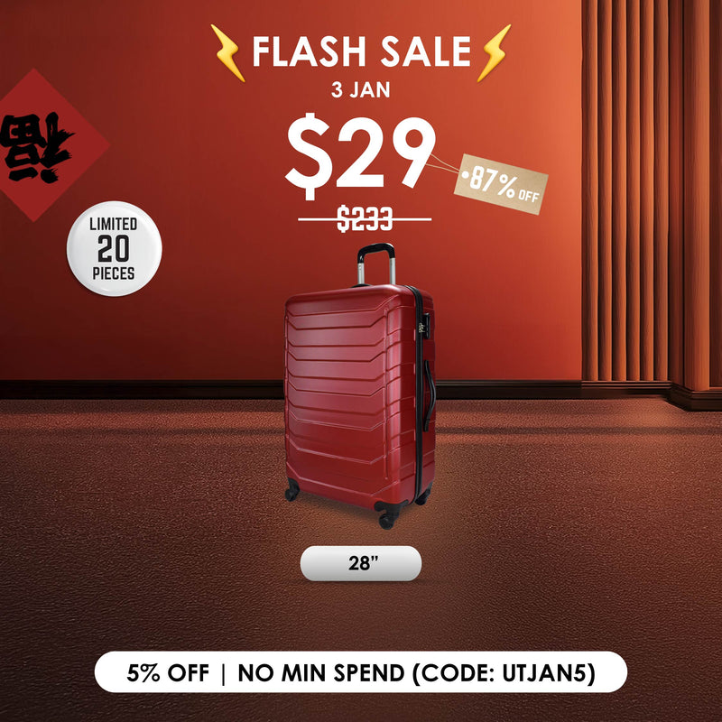 Flash Sale $29 URBANlite 28" | 4-Wheel Spinner | Anti-Scratch | Hard Case Luggage