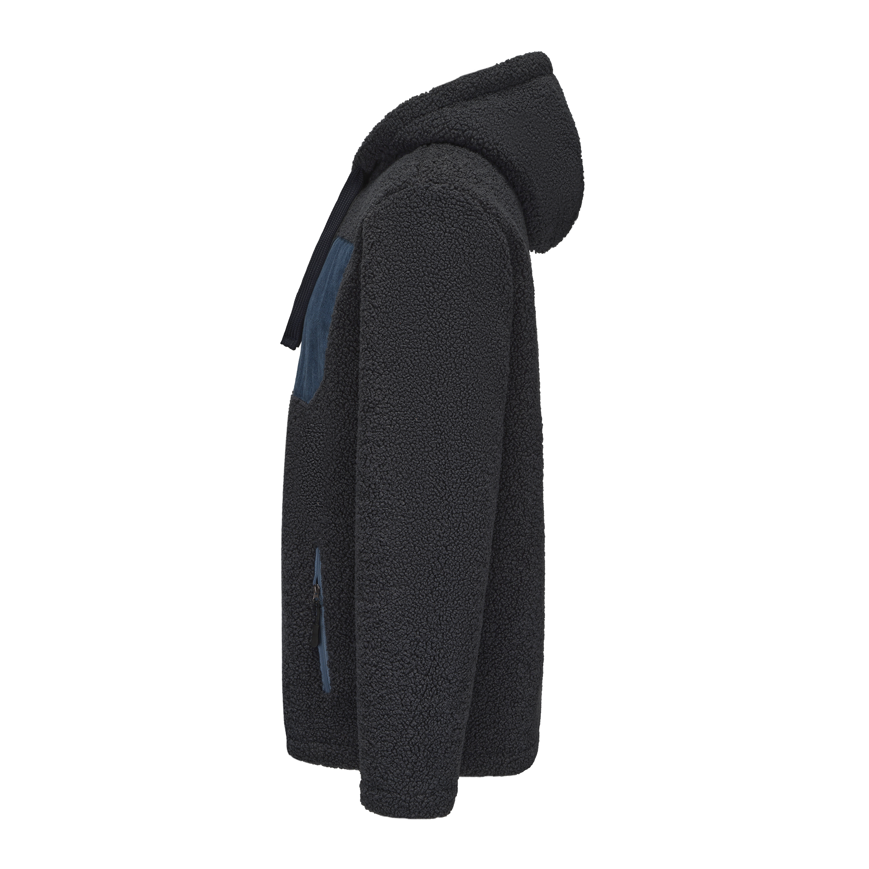 Hoodie Sherpa Fleece Jacket - Navy