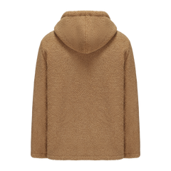 Hoodie Sherpa Fleece Jacket - LIGHT BROWN