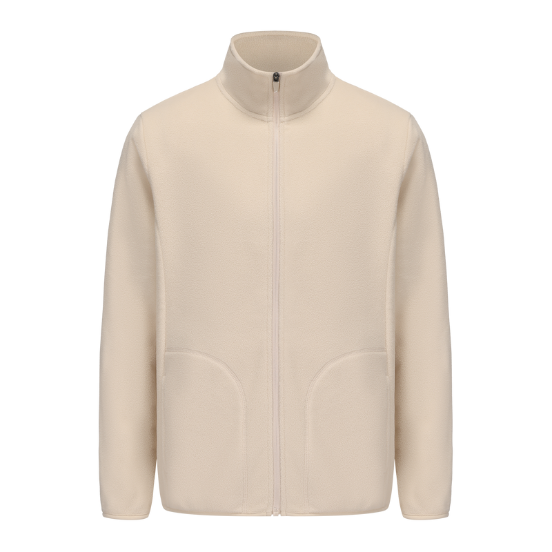 Unisex Basic Polar Fleece Jacket - BEIGE