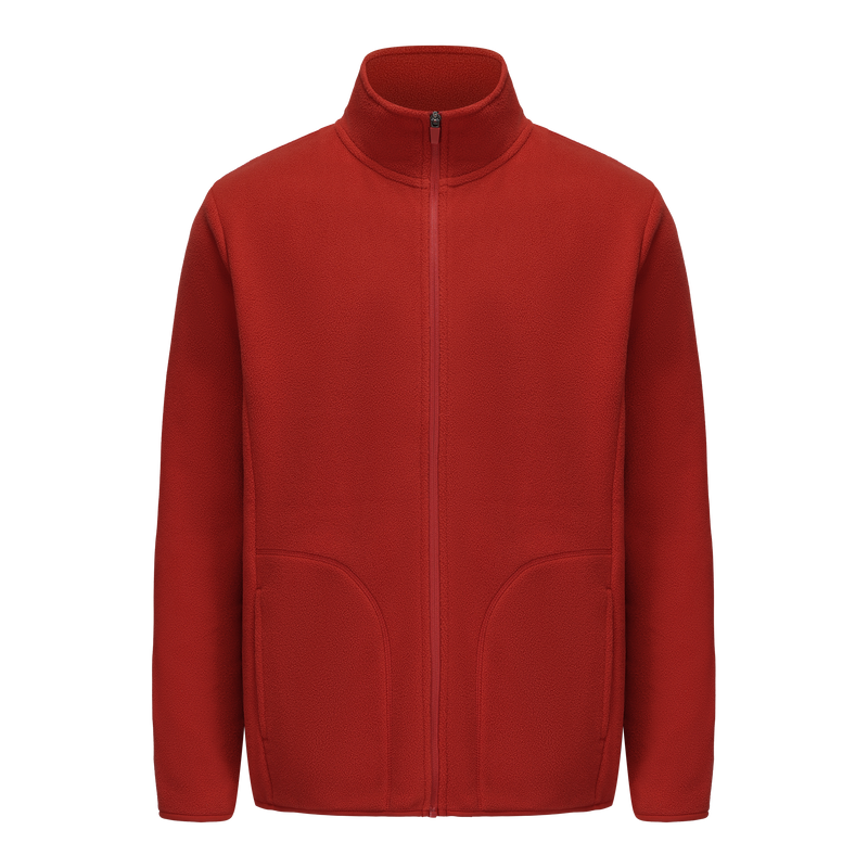 Unisex Basic Polar Fleece Jacket - RED