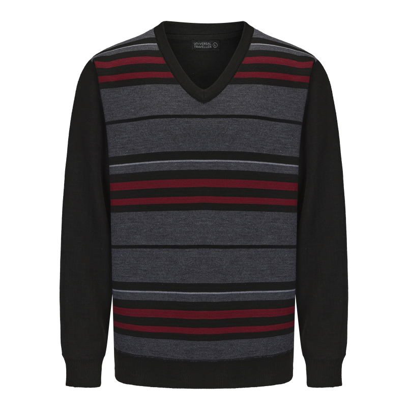 V-Neck Striped Knitted Sweater