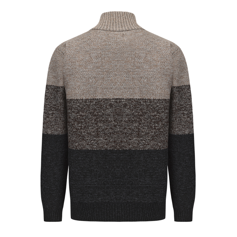 Henley Mock Neck 3-Color Knitted Sweater