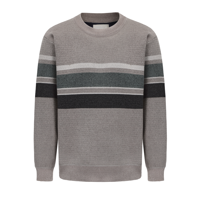 Crew Neck Striped Knitted Sweater