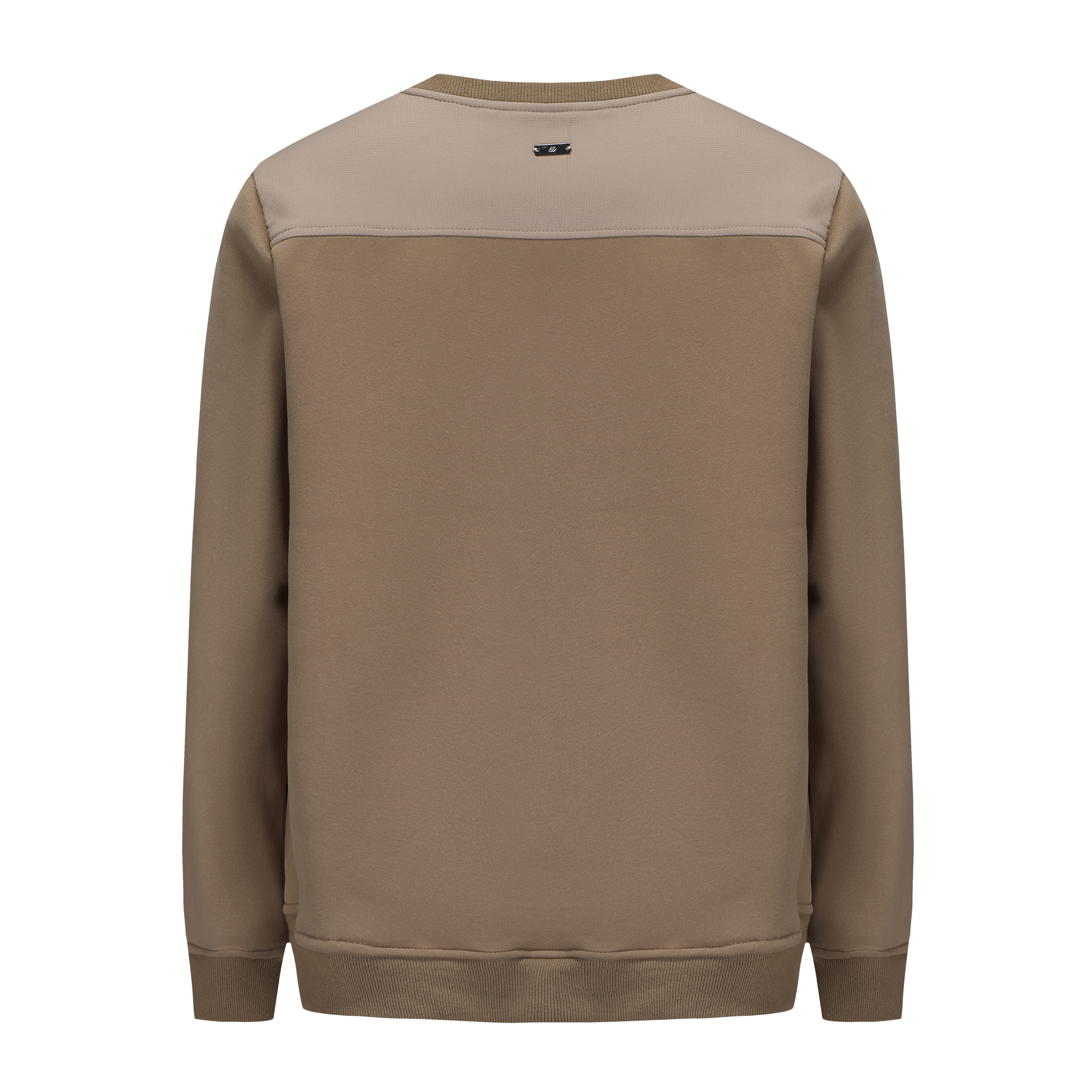 Contrasting Texture Crew Neck Fleece Pullover