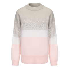 Women Crew Neck Gradient Knitted Sweater