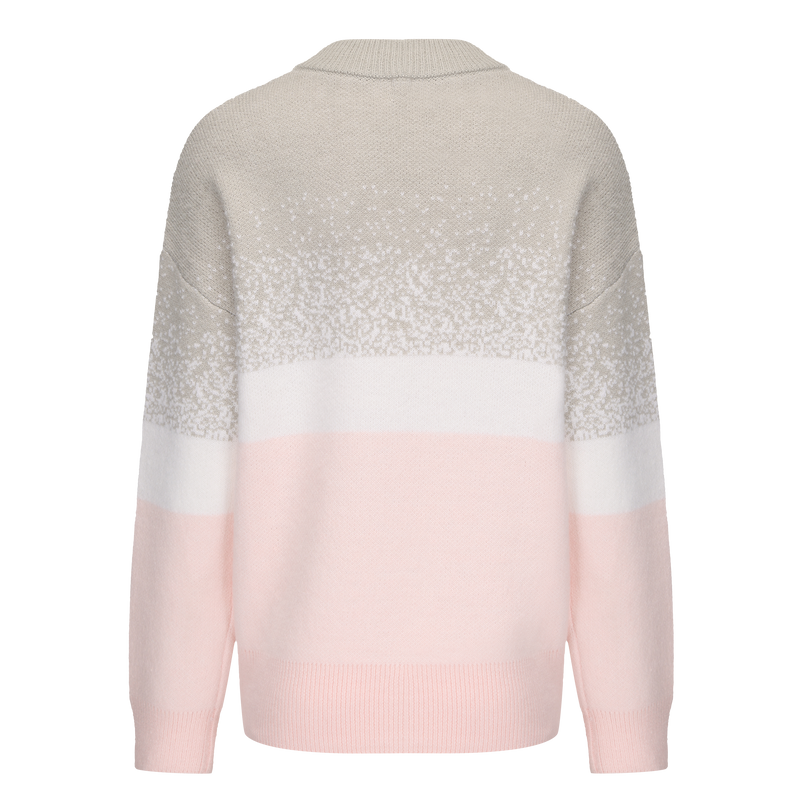 Women Crew Neck Gradient Knitted Sweater