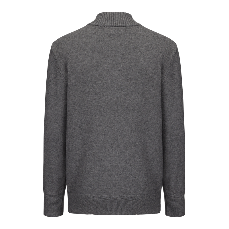 Henley Mock Neck Knitted Sweater