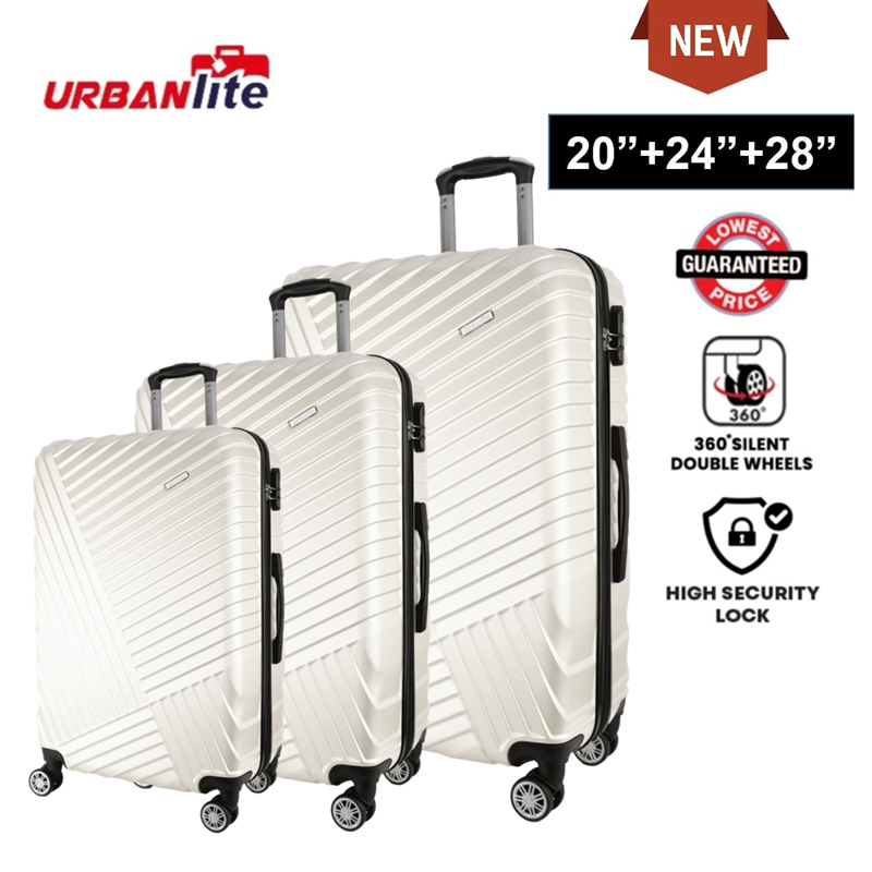 9 May 10PM-12AM : Shocking Sale $99 URBANlite 20"+24"+28" Bundle | 8-Wheel Spinner | Anti-Scratch | Hard Case Luggage