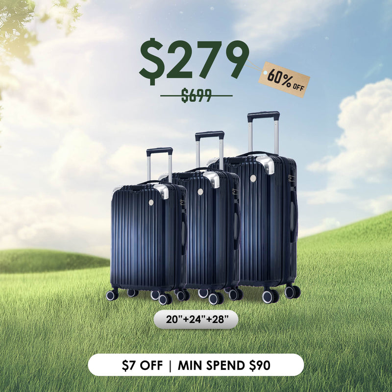 Terminal Prime 20"+ 24"+28"  360° 8-Wheel Spinner | TSA Lock I Expandable I Corner Guard IABS +PC