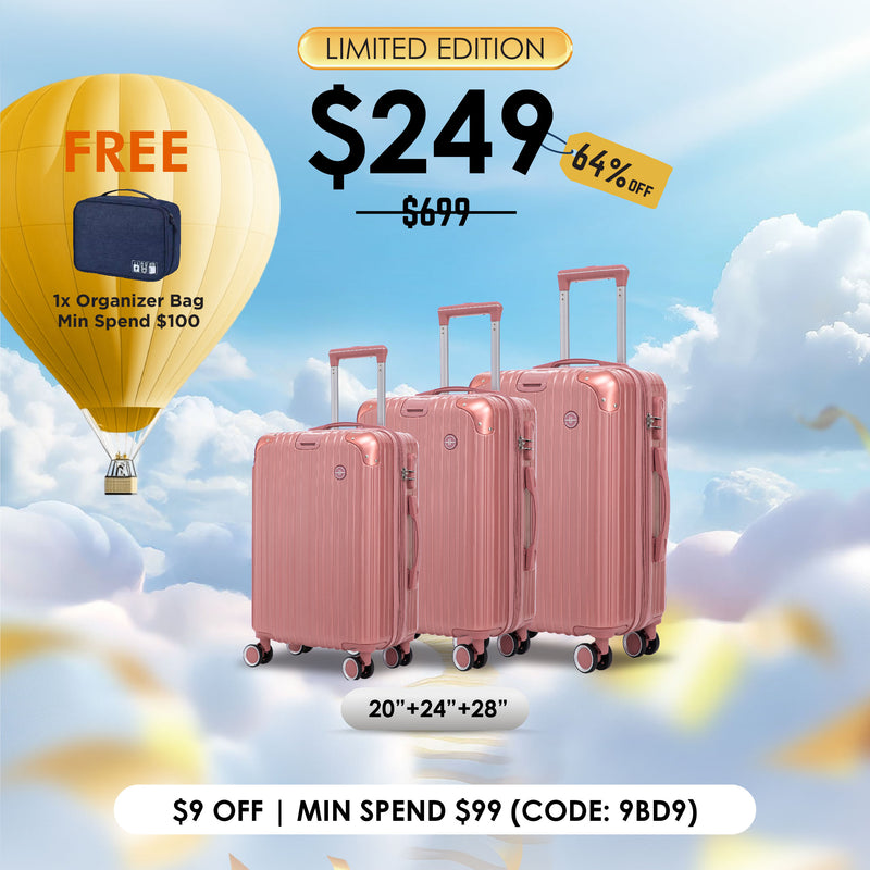 Terminal Prime 20"+ 24"+28"  360° 8-Wheel Spinner | TSA Lock I Expandable I Corner Guard IABS +PC