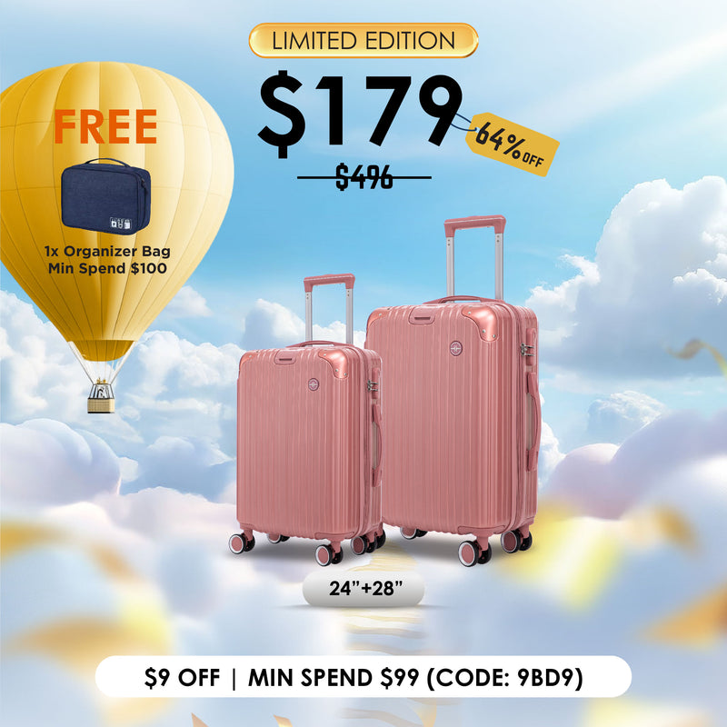 Terminal Prime 24"+28"  360° 8-Wheel Spinner | TSA Lock I Expandable I Corner Guard IABS +PC
