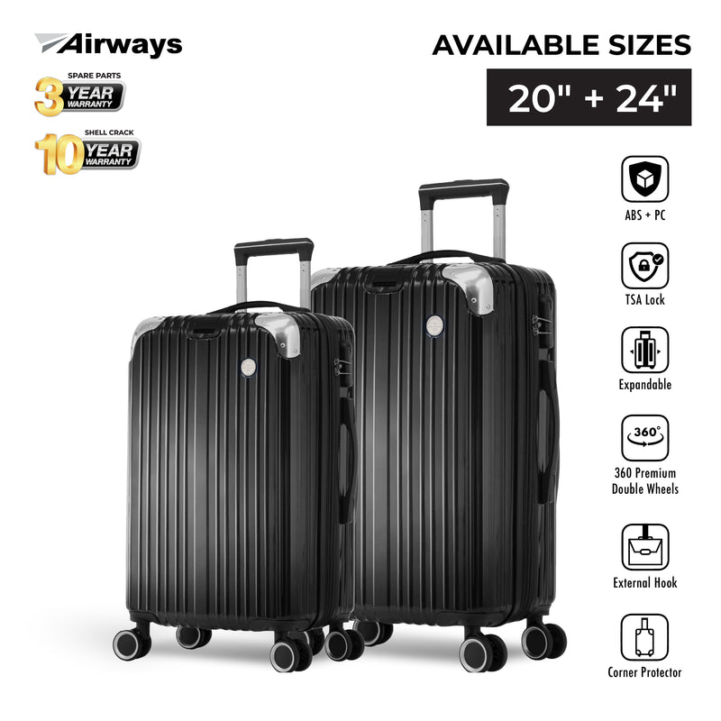 (Coming Soon) Terminal Prime 20"+24"  360° 8-Wheel Spinner | TSA Lock I Expandable I Corner Guard IABS +PC