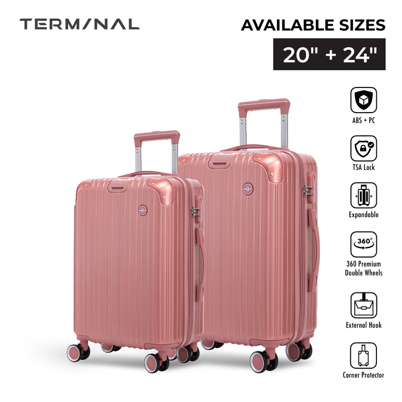 Terminal Prime 20"+24"  360° 8-Wheel Spinner | TSA Lock I Expandable I Corner Guard IABS +PC