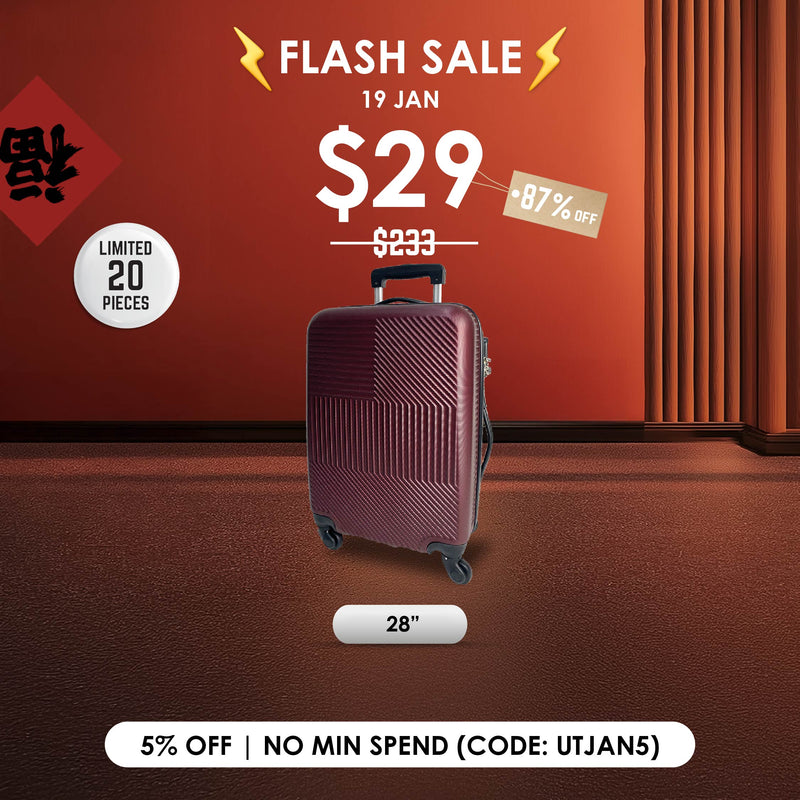 Flash Sale $29 URBANlite 28" | 4-Wheel Spinner | Anti-Scratch | Hard Case Luggage