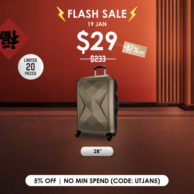 Flash Sale $29 URBANlite 28" | 4-Wheel Spinner | Anti-Scratch | Hard Case Luggage