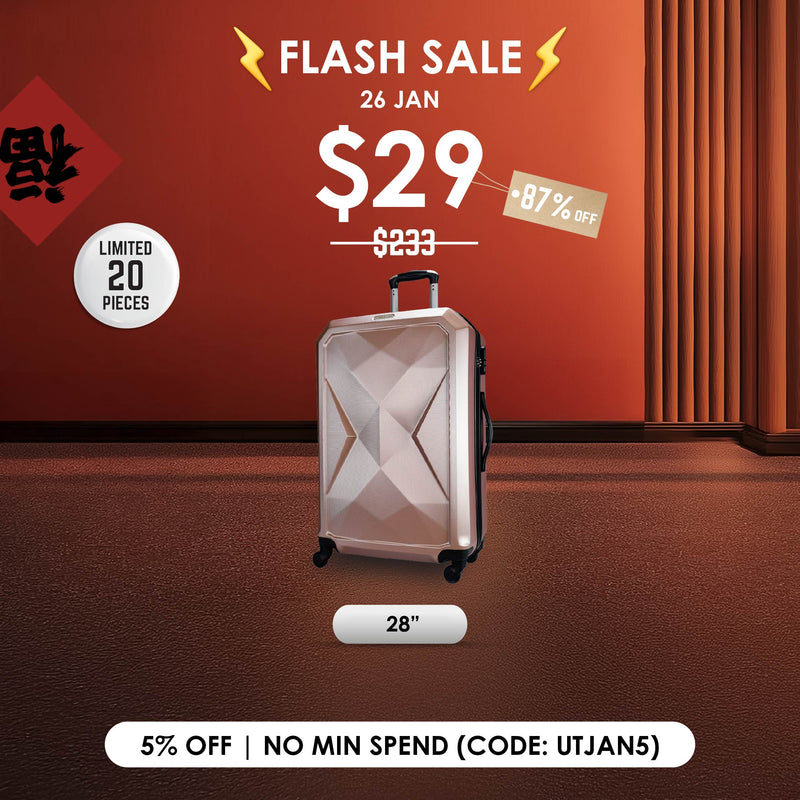 Flash Sale $29 URBANlite 28" | 4-Wheel Spinner | Anti-Scratch | Hard Case Luggage